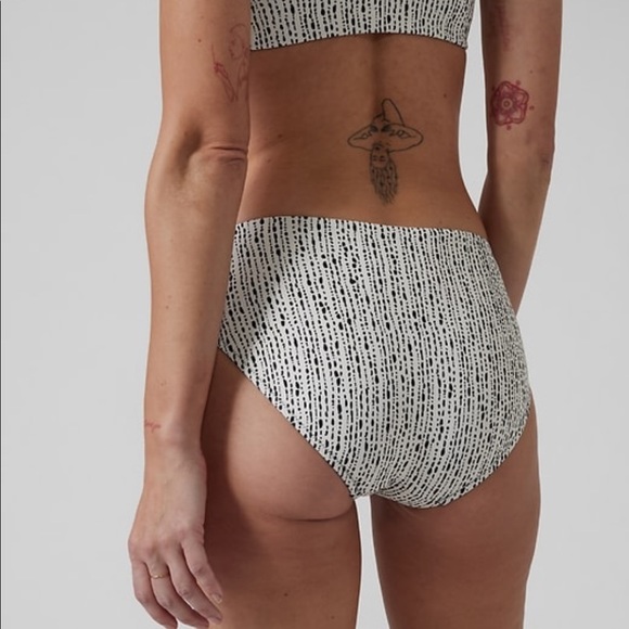 🖤 Athleta Clean Full Printed Bikini Bottom // Rice Pearls Sea Salt - Picture 2 of 7